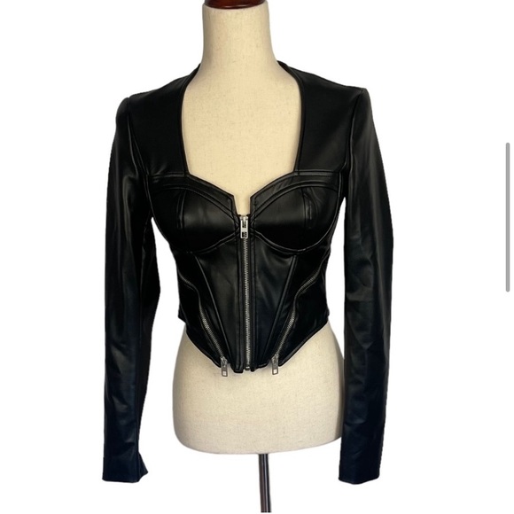 Zara Faux Leather Corset Top - Picture 5 of 8